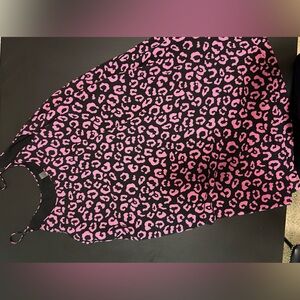 Pink & black leopard style mini